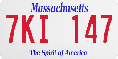 MA license plate 7KI147