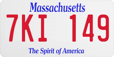 MA license plate 7KI149