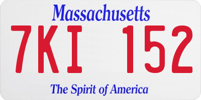 MA license plate 7KI152