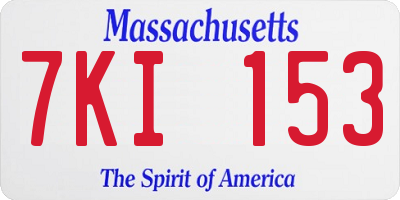 MA license plate 7KI153