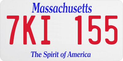 MA license plate 7KI155