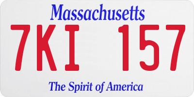 MA license plate 7KI157