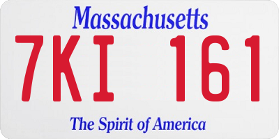 MA license plate 7KI161