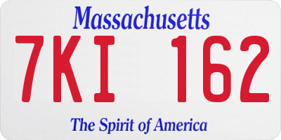 MA license plate 7KI162