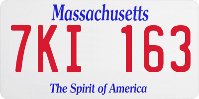 MA license plate 7KI163