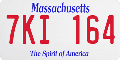 MA license plate 7KI164