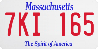 MA license plate 7KI165