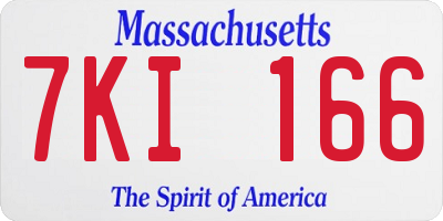 MA license plate 7KI166