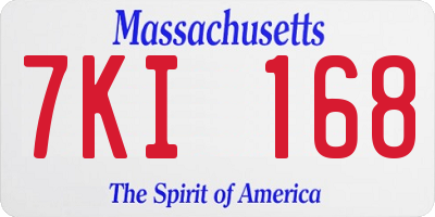 MA license plate 7KI168
