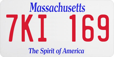 MA license plate 7KI169
