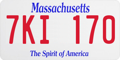 MA license plate 7KI170