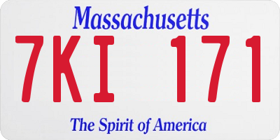 MA license plate 7KI171
