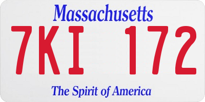MA license plate 7KI172