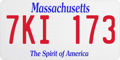 MA license plate 7KI173