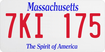MA license plate 7KI175