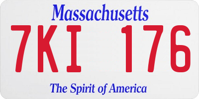 MA license plate 7KI176