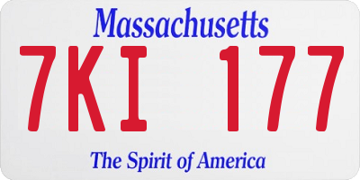 MA license plate 7KI177