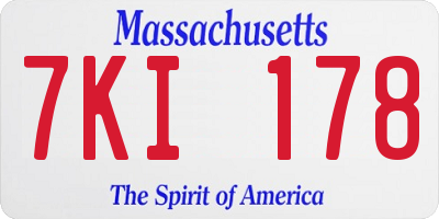 MA license plate 7KI178