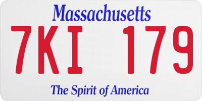 MA license plate 7KI179