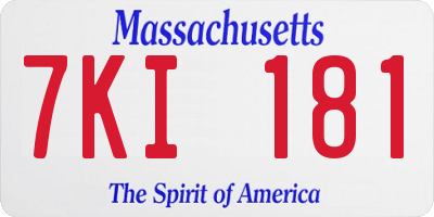 MA license plate 7KI181