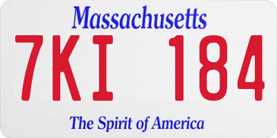 MA license plate 7KI184