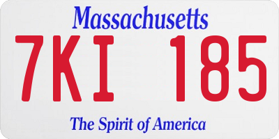 MA license plate 7KI185