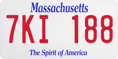 MA license plate 7KI188
