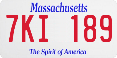 MA license plate 7KI189