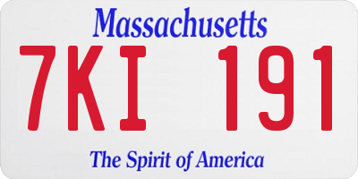 MA license plate 7KI191