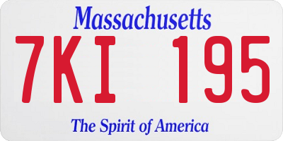 MA license plate 7KI195
