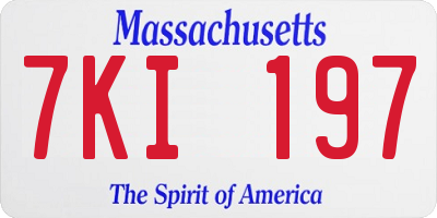 MA license plate 7KI197