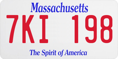 MA license plate 7KI198