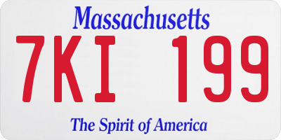 MA license plate 7KI199