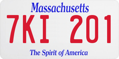MA license plate 7KI201