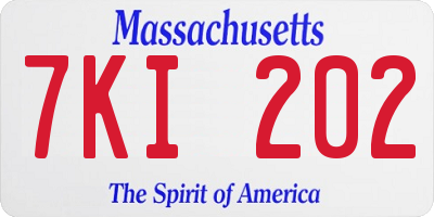 MA license plate 7KI202