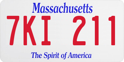 MA license plate 7KI211