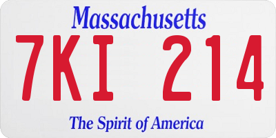 MA license plate 7KI214