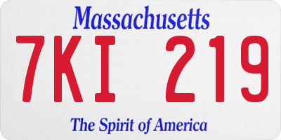 MA license plate 7KI219