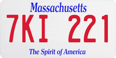 MA license plate 7KI221