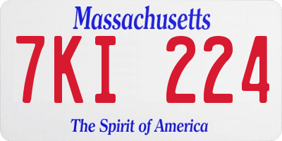 MA license plate 7KI224