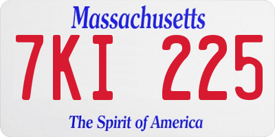 MA license plate 7KI225
