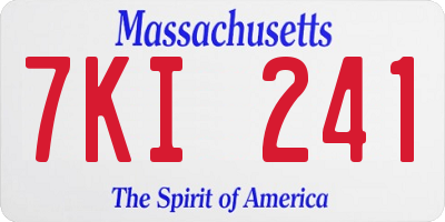 MA license plate 7KI241