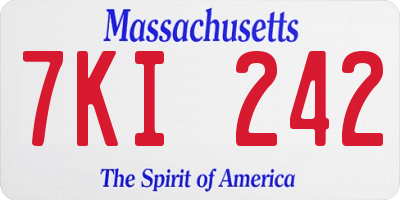 MA license plate 7KI242