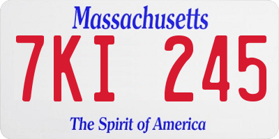 MA license plate 7KI245