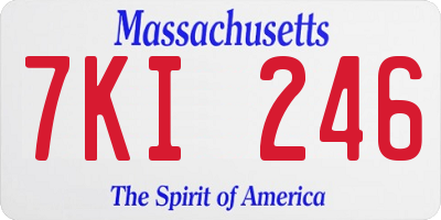 MA license plate 7KI246