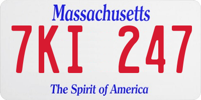 MA license plate 7KI247