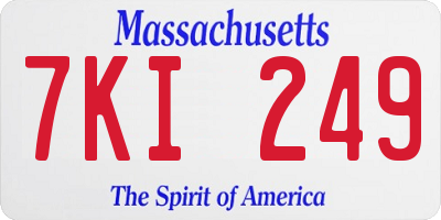 MA license plate 7KI249