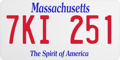MA license plate 7KI251