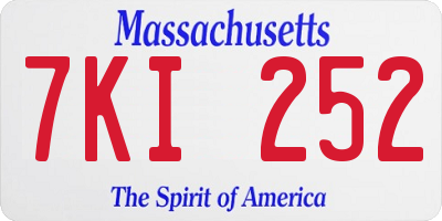MA license plate 7KI252