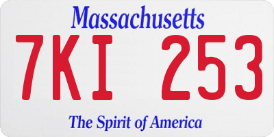 MA license plate 7KI253